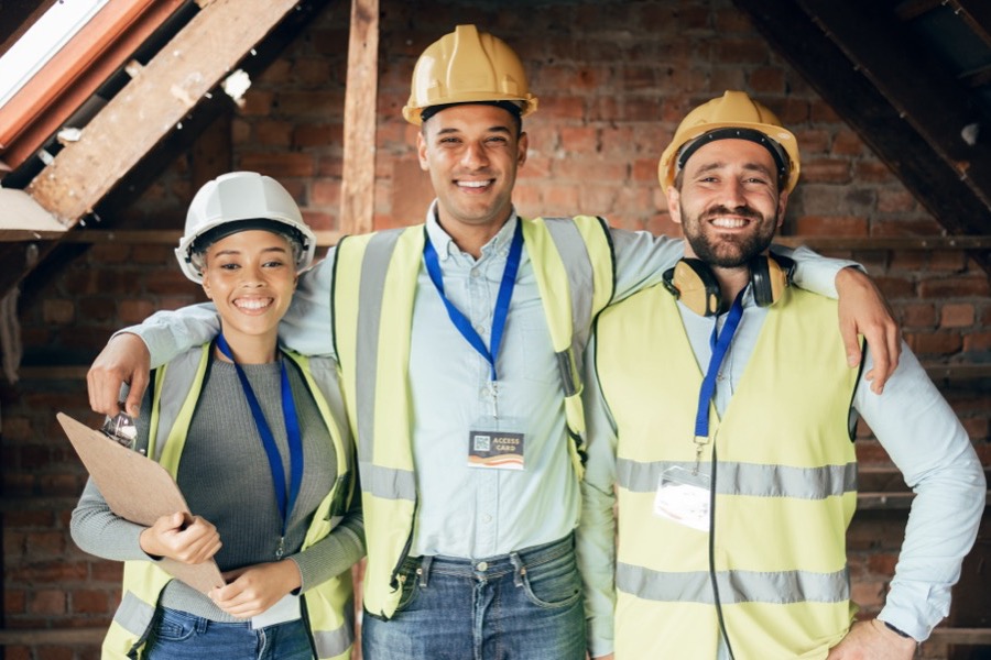Contractors on a home renovation